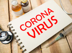 Schild mit Aufschrift Coronavirus